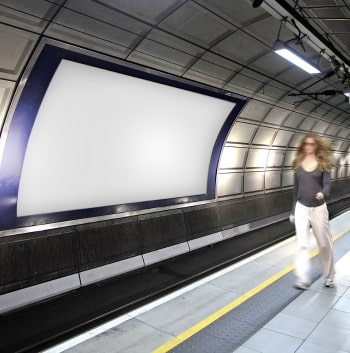 billboard in metro station